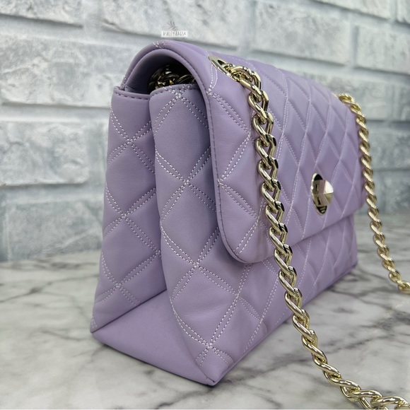 Kate Spade Natalia Quilted Leather Medium Flap Chain Shoulder Bag Crossbody - Picture 3 of 13